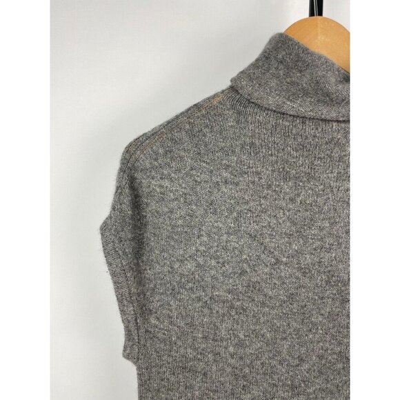 Vince Gray Knit‎ Tunic Cashmere Sleeveless Turtleneck Sweater Top Size S - Picture 2 of 8